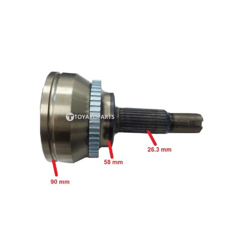 1_638083460457436543 HOMOCINETICA COROLLA 2002-2008 LADO RUEDA 26 ext / 25 int *VER MUESTRA* DIESEL CON ABS - Imagen 1