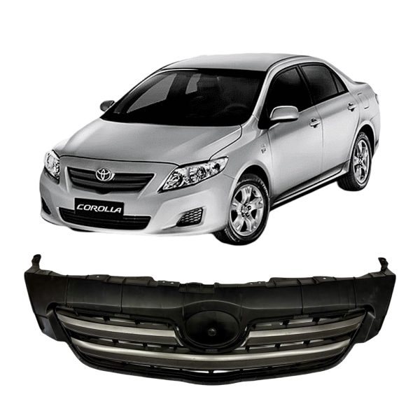 1_638557100256388057 PARRILLA FRENTE COROLLA XEI 2008-2011 MOLDURA GRIS Taiwan - Imagen 1
