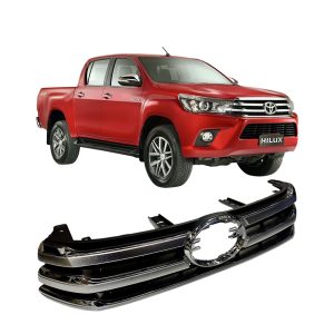 PARRILLA DE FRENTE HILUX 2016-2018 SR-SRV-SRX CROMADA COMPLETA SIN LOGO REVO TONG YANG