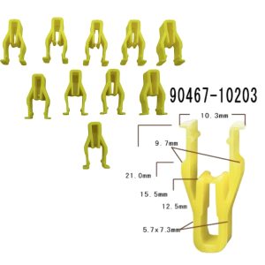 JUEGO X 10 CLIP DE TABLERO HILUX-SW4 2005-2015 AMARILLO SPT