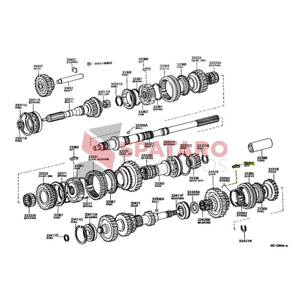 SEGURO DE  MAZA DESPLAZABLE CAJA HILUX 1992-2004 2.8-3.0 3L-5L - Imagen 2