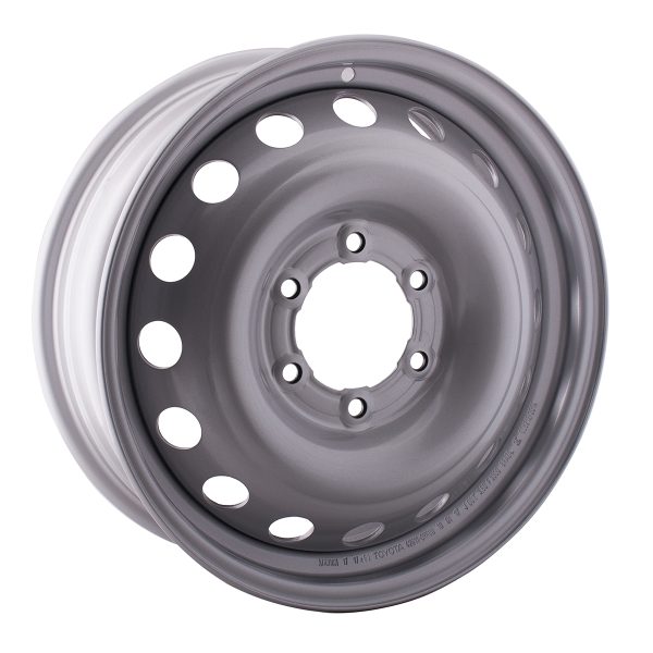 LLANTA DE CHAPA TOYOTA HILUX 2016 AL 2018 17X6 GRIS CLARO DX ORIGINAL - Imagen 2