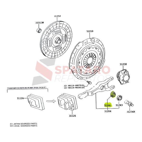 RETEN DE PIVOTE HORQUILLA EMBRAGUE HILUX-SW4 2005-2026 ORIGINAL - Imagen 2