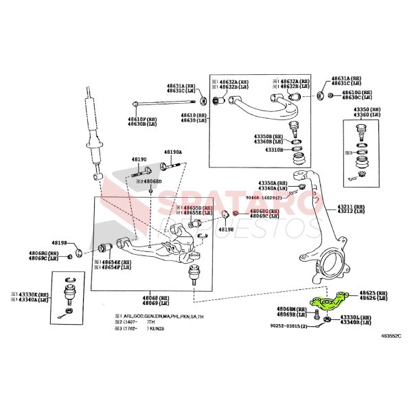 SOPORTE ROTULA INFERIOR HILUX-SW4 2005-2015 IZQUIERDO - Imagen 2