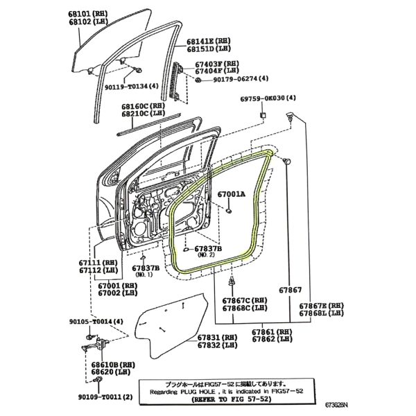 BURLETE PUERTA DELANTERA HILUX 2016-2021 S/C DERECHA "VA EN PUERTA" - Imagen 2