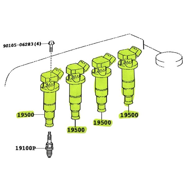 JUEGO X 4 BOBINAS ENCENDIDO COROLLA 2002-2011 NAFTA *IGUAL 9091902239* DENSO - Imagen 2