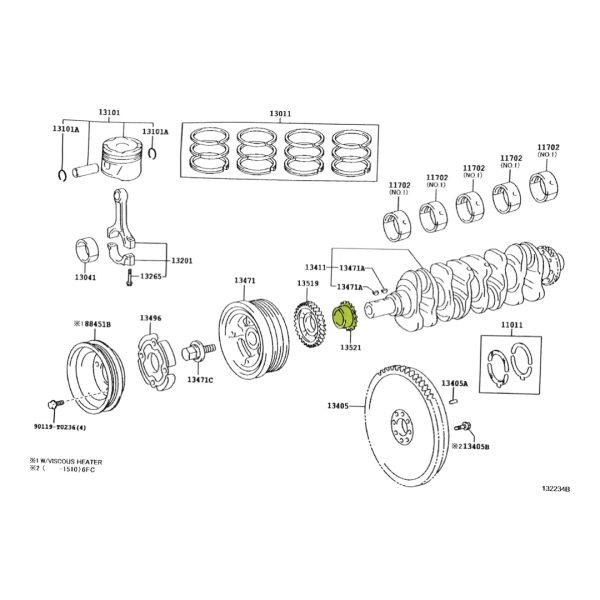 ENGRANAJE DE CIGUEÑAL HILUX-SW4  2016-2025 (PARA CADENA) REVO Original - Imagen 3