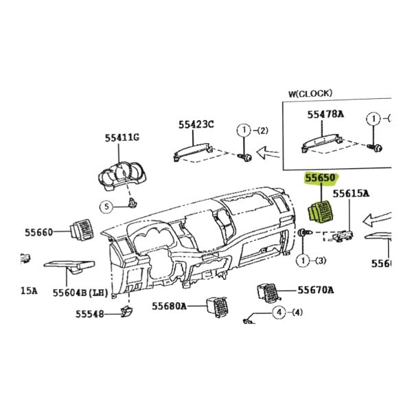 REJILLA SALIDA DE AIRE HILUX-SW4 2005-2015 EXTERIOR DERECHA VIGO ORIGINAL - Imagen 3