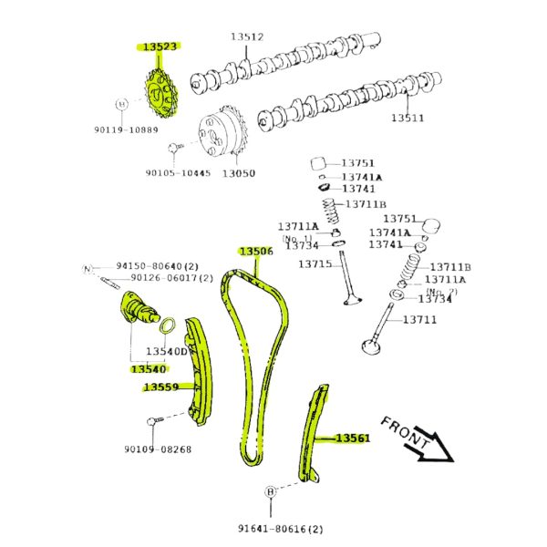 KIT DISTRIBUCION COROLLA 2002-2011// RAV4 2001-2005 1ZZFE NAFTA TAIWAN - Imagen 3