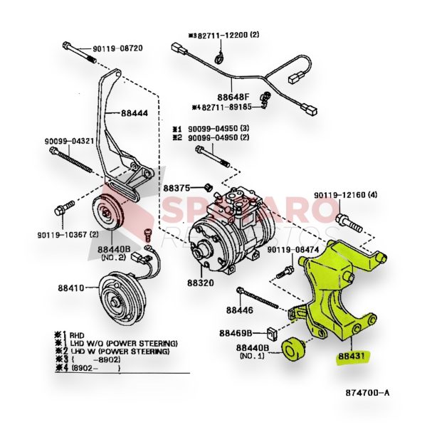 SOPORTE Y POLEA ANTIVIBRADOR AIRE HILUX 1992-2004 2.8-3L/3.0-5L - Imagen 3
