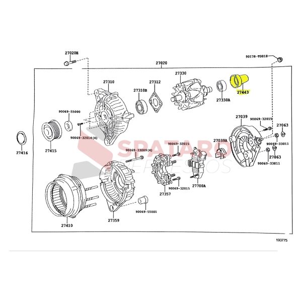 BUJE DE ALTERNADOR TOYOTA HILUX-SW4 2005-2015 BOSCH ORIGINAL - Imagen 3