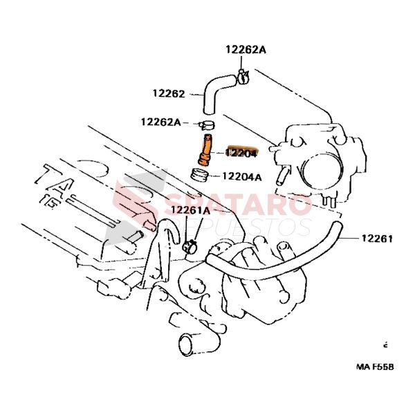 VALVULA PCV / VENTEO COROLLA 1992-1996 MOTOR 3SFE - ST191 Original - Imagen 3