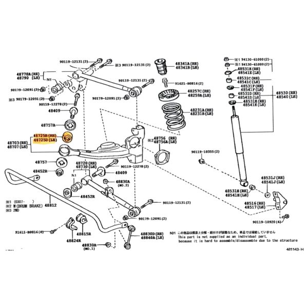 BUJE DE EJE DE SUSPENSION TRASERA TOYOTA RAV4 2001-2005 - Imagen 3