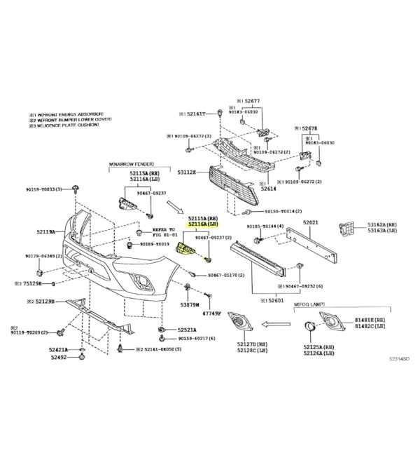 SOPORTE PARAGOLPE DELANTERO HILUX 2016-2021 SR-SRV-SRX IZQUIERDO REVO Original - Imagen 3