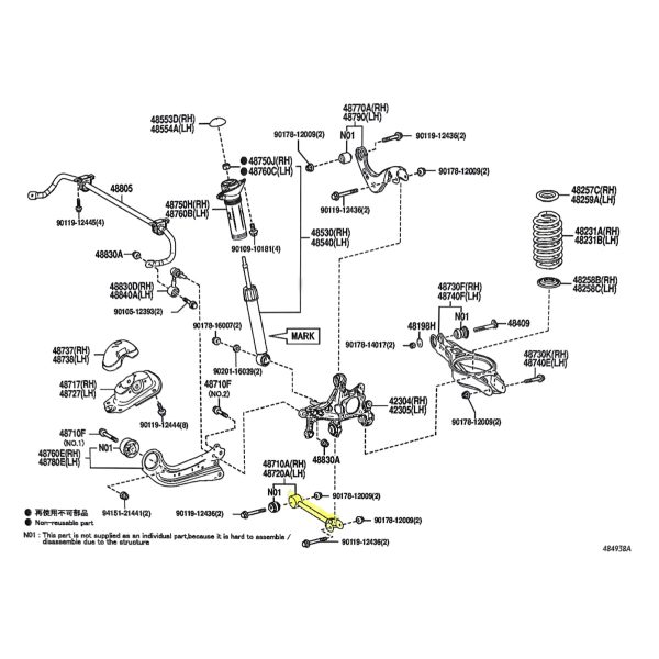 BIELETA INFERIOR TRASERA COROLLA 2020-2024 DER-IZQ IGUALES *POR UNIDAD* TAIWAN - Imagen 3