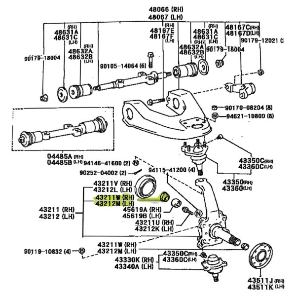 BUJE PUNTA EJE TOYOTA HILUX 4X4 1998-2001 INTERIOR GRANDE JAPON - Imagen 3