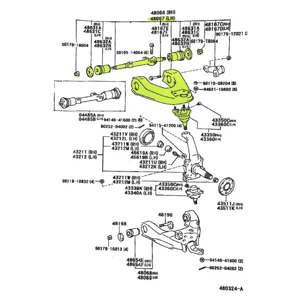 PARRILLA SUPERIOR DERECHA TOYOTA HILUX 3L 4X4 5L TODAS con rotula - Imagen 3