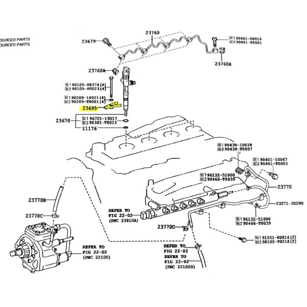 SOPORTE INYECTOR HILUX-SW4 2005-2015 1KD/2KD ORIGINAL - Imagen 3