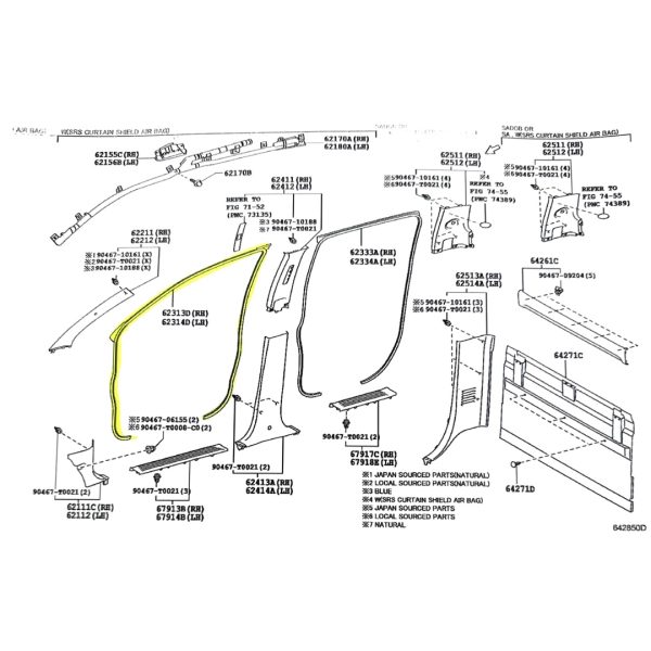 BURLETE PUERTA DEL HILUX 2005-2015  DOBLE CABINA  IZQUIERDO " VA EN CARROCERIA " - Imagen 3