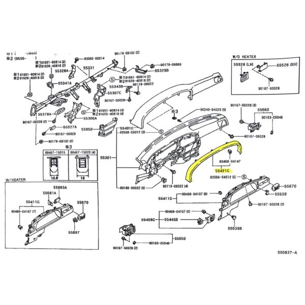 BAGUETA TABLERO TOYOTA HILUX 1992-2004 MOTOR 3L/5L - Imagen 3
