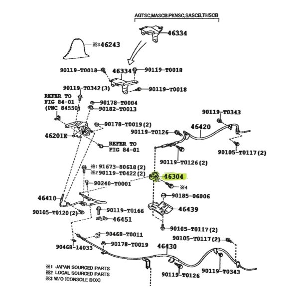 MOVIMIENTO DE CABLE FRENO MANO  HILUX 2005-2015 - Imagen 3
