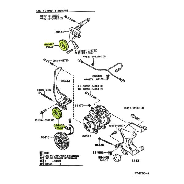 POLEA TENSORA DE CORREA AIRE-DIRECCION HILUX 1992-2004 COMPLETA SPT - Imagen 3