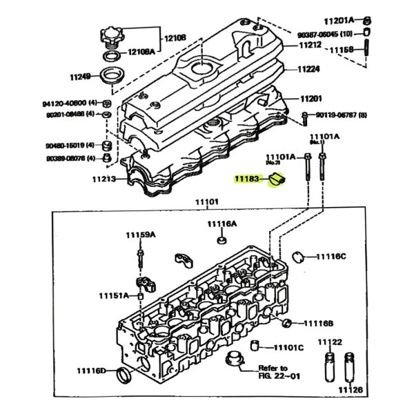 MEDIA LUNA TAPA VALVULA HILUX-SW4 1992-2004 2.8-3L/ 3.0 5L/3.0 TURBO1 KZ SPT - Imagen 3