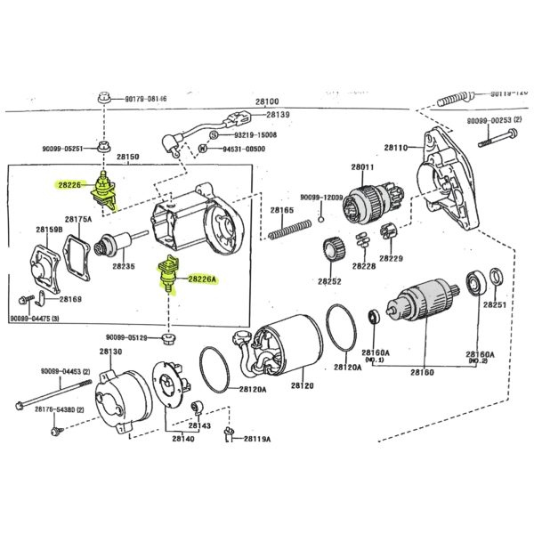 JUEGO DE  REPARACION DE MOTOR DE ARRANQUE HILUX 1992-2004 2L-3L-5L SPT - Imagen 3