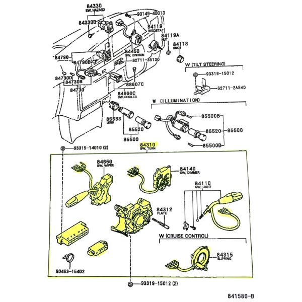 LLAVE DE LUCES Y LIMPIAPARABRISA HILUX 1992-2004 4X2-4X4 SPT.C - Imagen 4