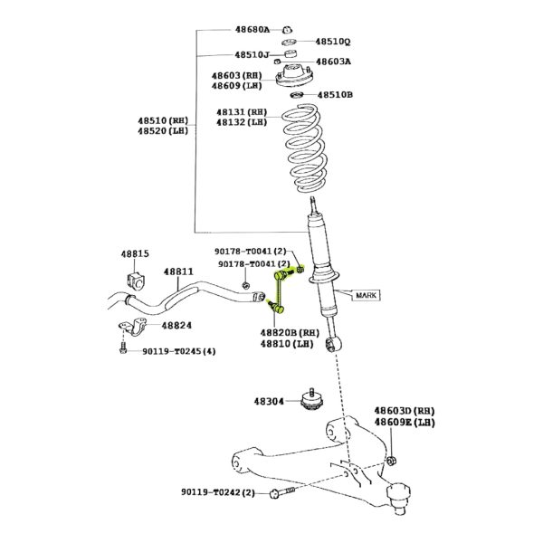 BIELETA BARRA ESTABILIZADORA HILUX-SW4 2005-2020 DERECHA Toyako - Imagen 4