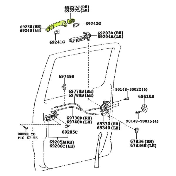 MANIJA PUERTA EXTERIOR HILUX 2005-2015 / COROLLA 2002-2012 *TRAS CROMADA * DER/IZQ - Imagen 4