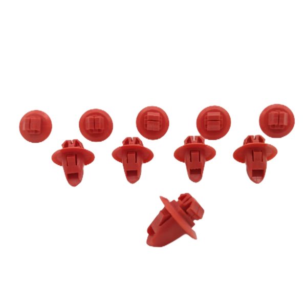 JUEGO X 10 CLIP FENDER GUARDABARRO HILUX-SW4 2005-2015 ROJO - Imagen 1