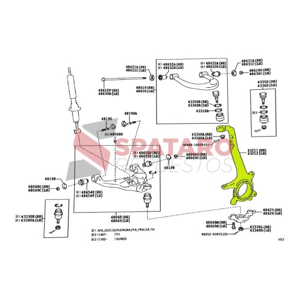 PUNTA DE EJE HILUX-SW4 2005-2015 CON ABS *IZQUIERDA* ORIGINAL - Imagen 3