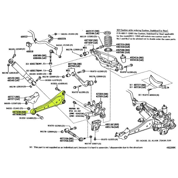 PARRILLA SUSPENCION TRASERA RAV4 2006-2019 IZQUIERDA TAIWAN - Imagen 3