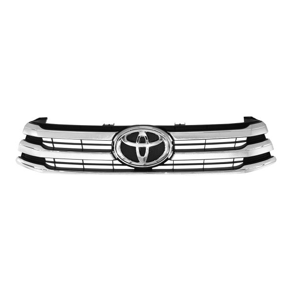1_639173075106857654.jpg PARRILLA DE FRENTE HILUX 2016-2018 CROMADA COMPLETA CON LOGO ORIGINAL - Imagen 1