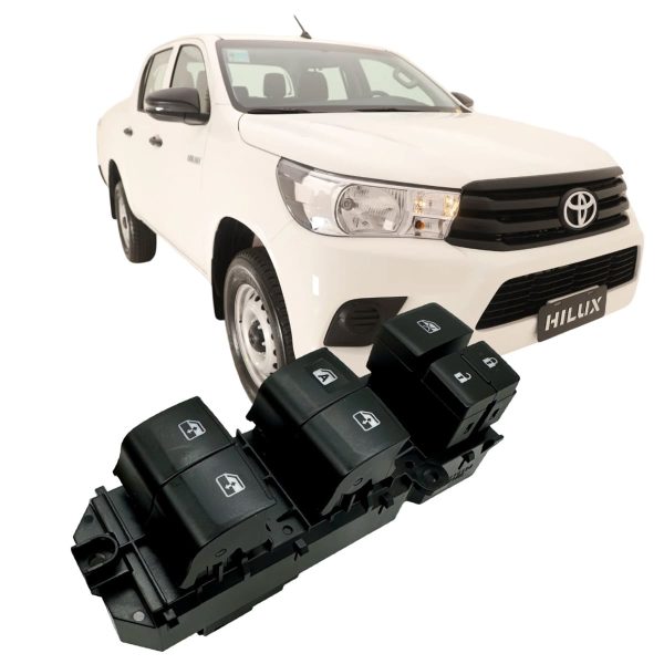 CONJUNTO TECLA LEVANTA CRISTAL HILUX 2016-2026 *VER CON CHASIS* SPT - Imagen 1