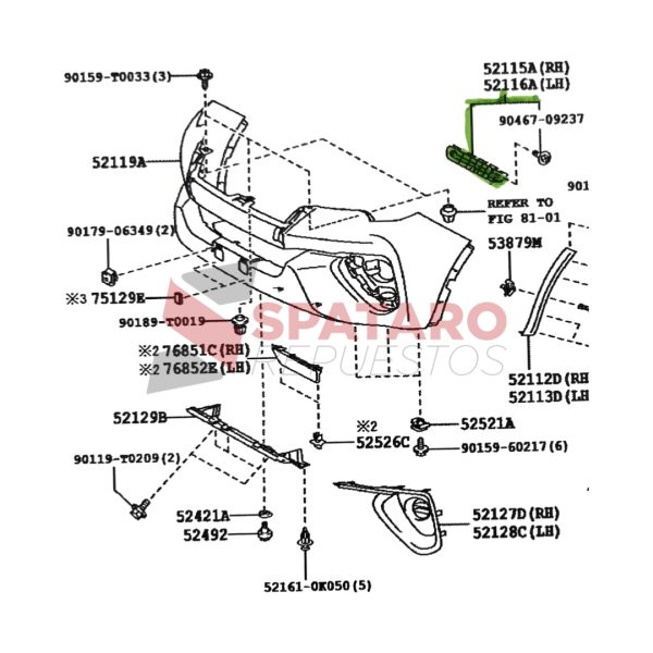 SOPORTE PARAGOLPE DELANTERO SW4 2016-2023 IZQUIERDO Taiwan - Imagen 3