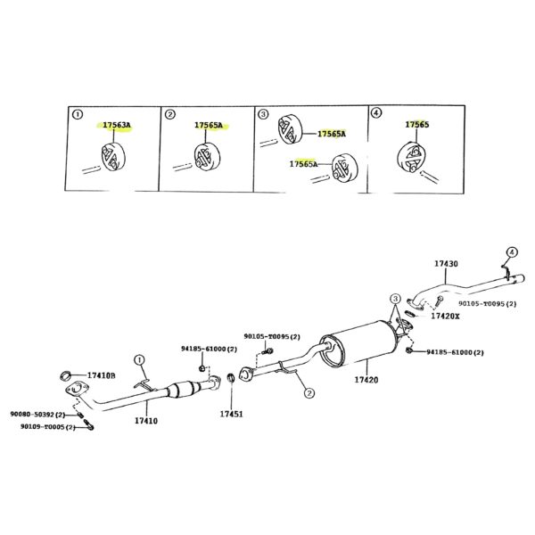 SOPORTE GOMA CAÑO ESCAPE HILUX 2005-2015 BRASIL - Imagen 3