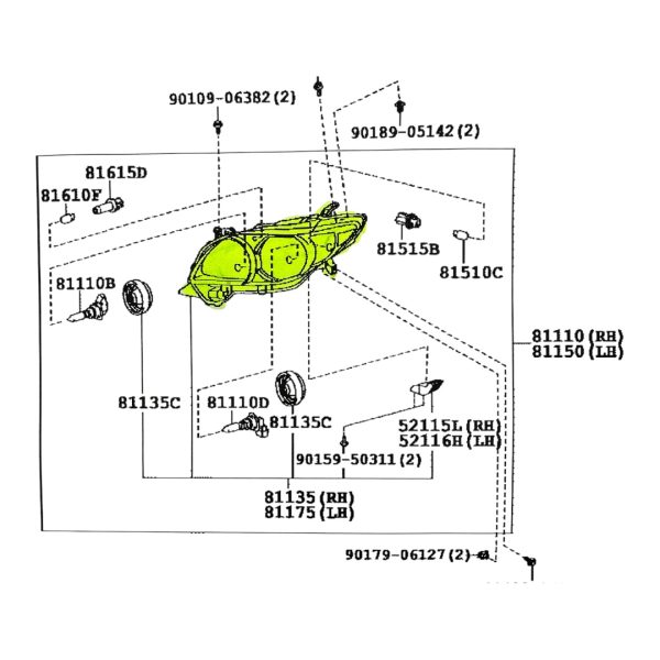 OPTICA COROLLA 2011-2013 COMUN * NO XENON * IZQUIERDA DEPO TAIWAN - Imagen 3