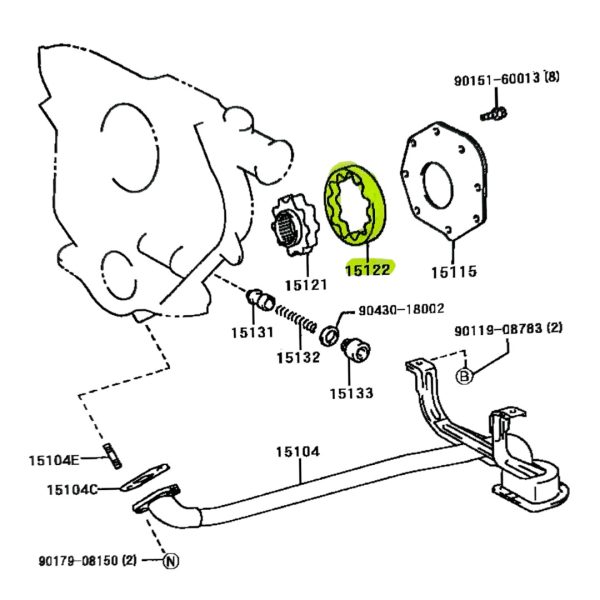 ENGRANAJE DE BOMBA DE ACEITE HILUX-SW4 1992-2004 2.8-3.0  3L-5L GRANDE - Imagen 4
