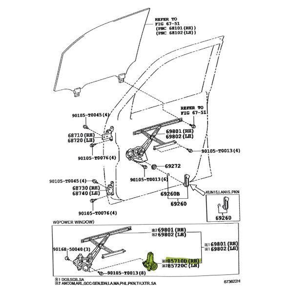 MOTOR LEVANTA CRISTAL DEL DERECHO HILUX-SW4 2005-2015 "ver chasis" Vigo TAIWAN - Imagen 4