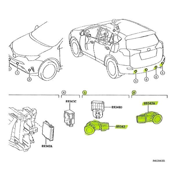 SENSOR ESTACIONAMIENTO PARAGOLPE TRASERO HILUX-SW4 2021-2026 / RAV4 2013-2016 *NEGRO BRILLO* SPT - Imagen 4