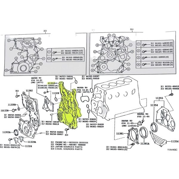 TAPA DISTRIBUCION INTERIOR / BOMBA ACEITE  HILUX 2016-2020 / SW4 2016-2020 2.4-2.8 YSK - Imagen 7