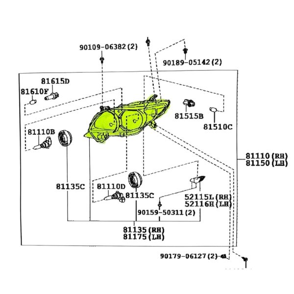 OPTICA COROLLA 2011-2013 COMUN * NO XENON * DERECHA DEPO TAIWAN - Imagen 3