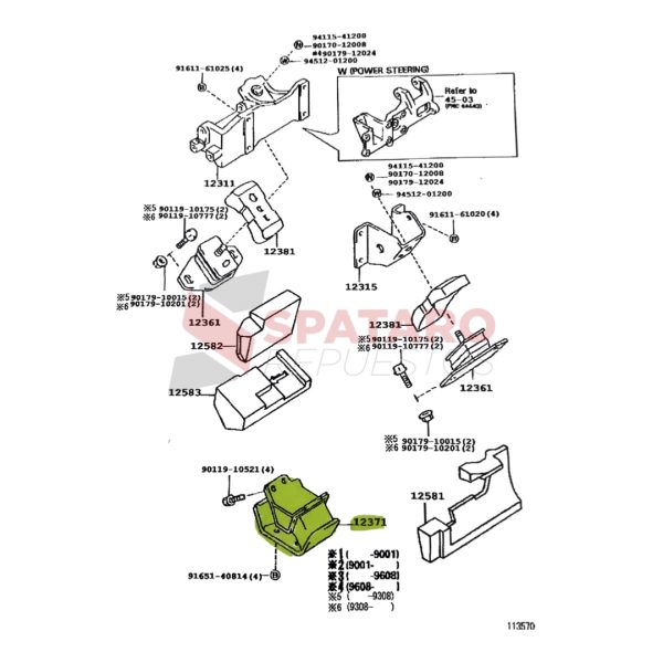 TACO DE CAJA HILUX 1992-2004 4X4 ORIGINAL - Imagen 4