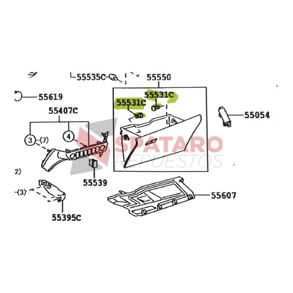CLIP DE GUANTERA HILUX 2016-2026 ORIGINAL - Imagen 2
