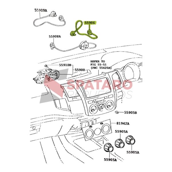 CABLE DE CONTROL DE AIRE-CALEFACCION HILUX 2005-2015 LADO IZQUIERDO Taiwan - Imagen 3