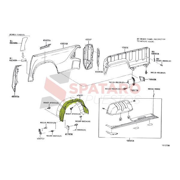 GUARDAPLAST TRASERO HILUX 2016-2026 *DX* DERECHO Original - Imagen 3