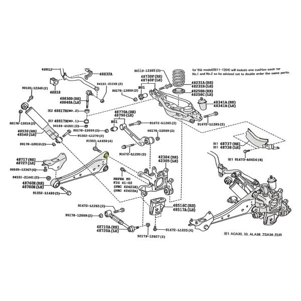 JUEGO DE BUJES DE PARRILLA SUSPENCION TRASERA RAV4 2006-2019 *CHICO* MASUMA - Imagen 4