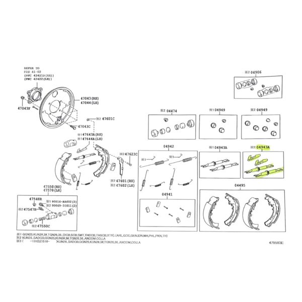 JUEGO REGISTROS FRENOS HILUX 2005-2024 //SW4 2005-2015 SPT - Imagen 4
